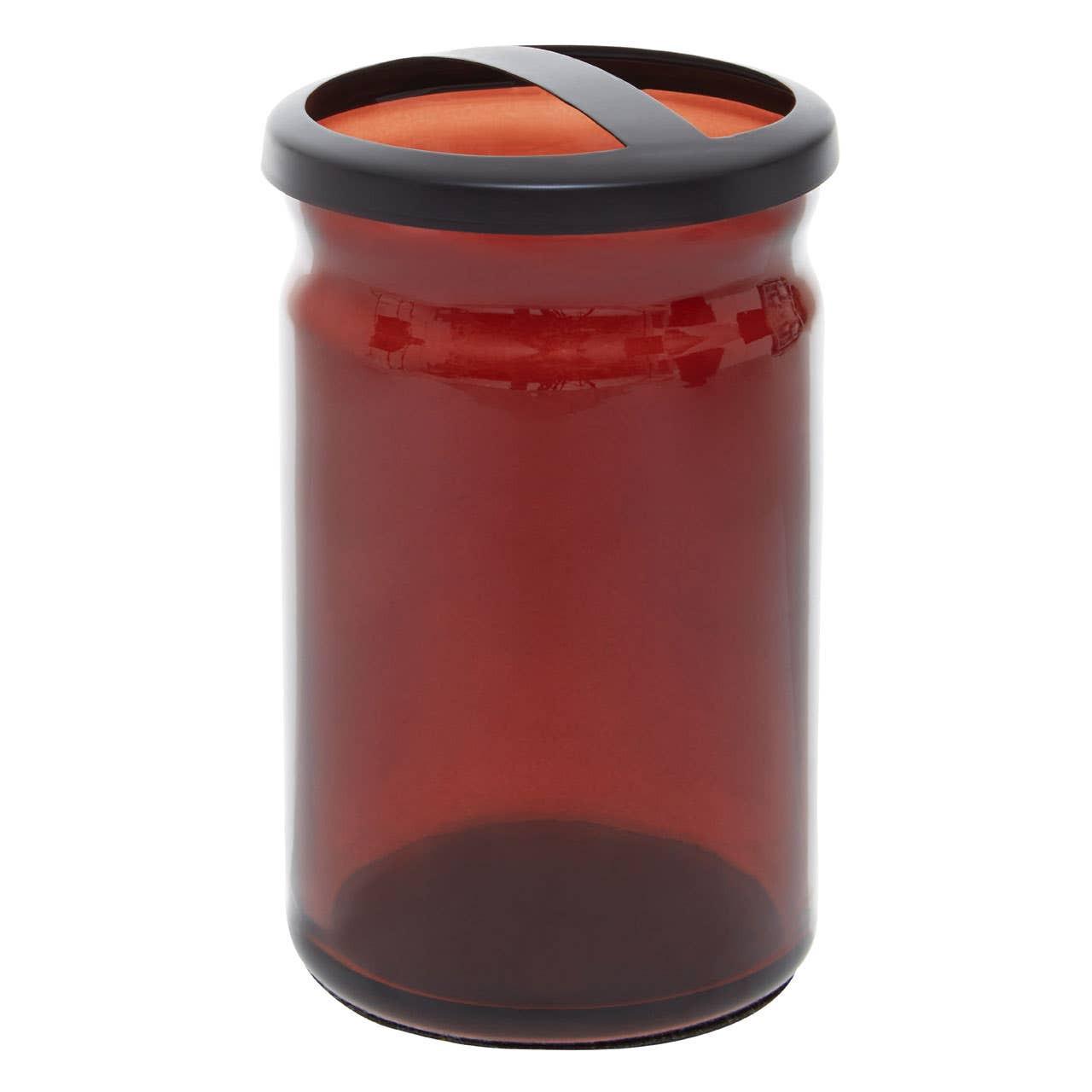 Allegra Brown Glass Toothbrush Holder | Kaiku