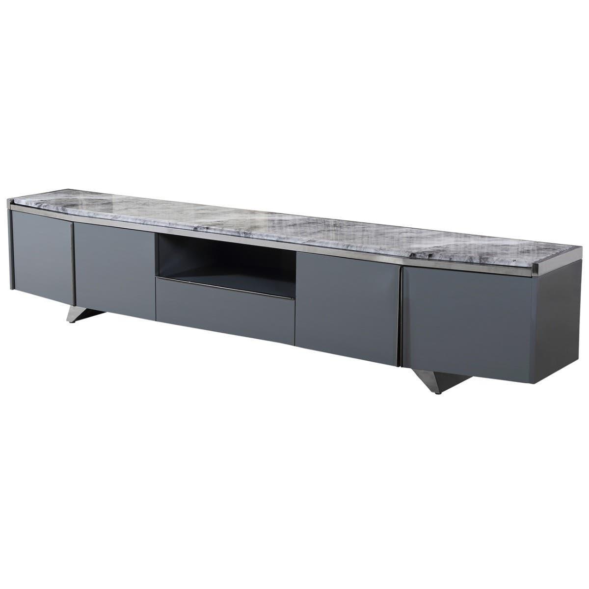 Saronno Grey Marble Top Media Unit | Kaiku