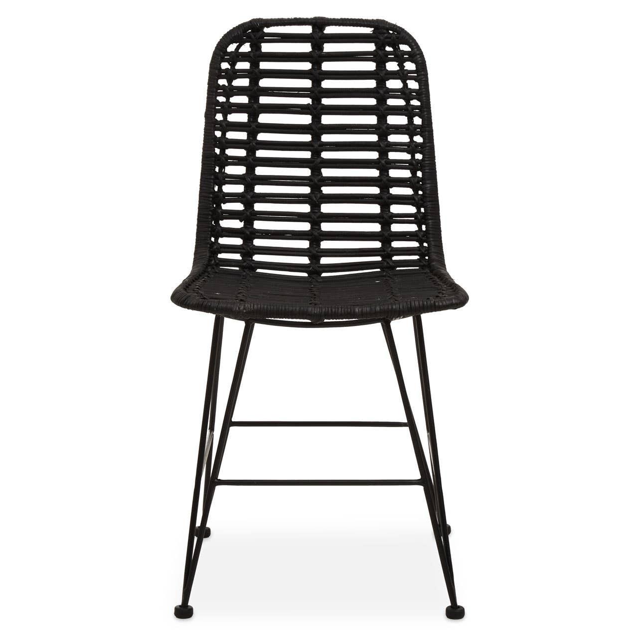 Lagom Black Natural Rattan Dining Chair | Kaiku
