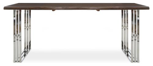 Hampstead Acacia Wood and Silver Legs Dining Table | Kaiku