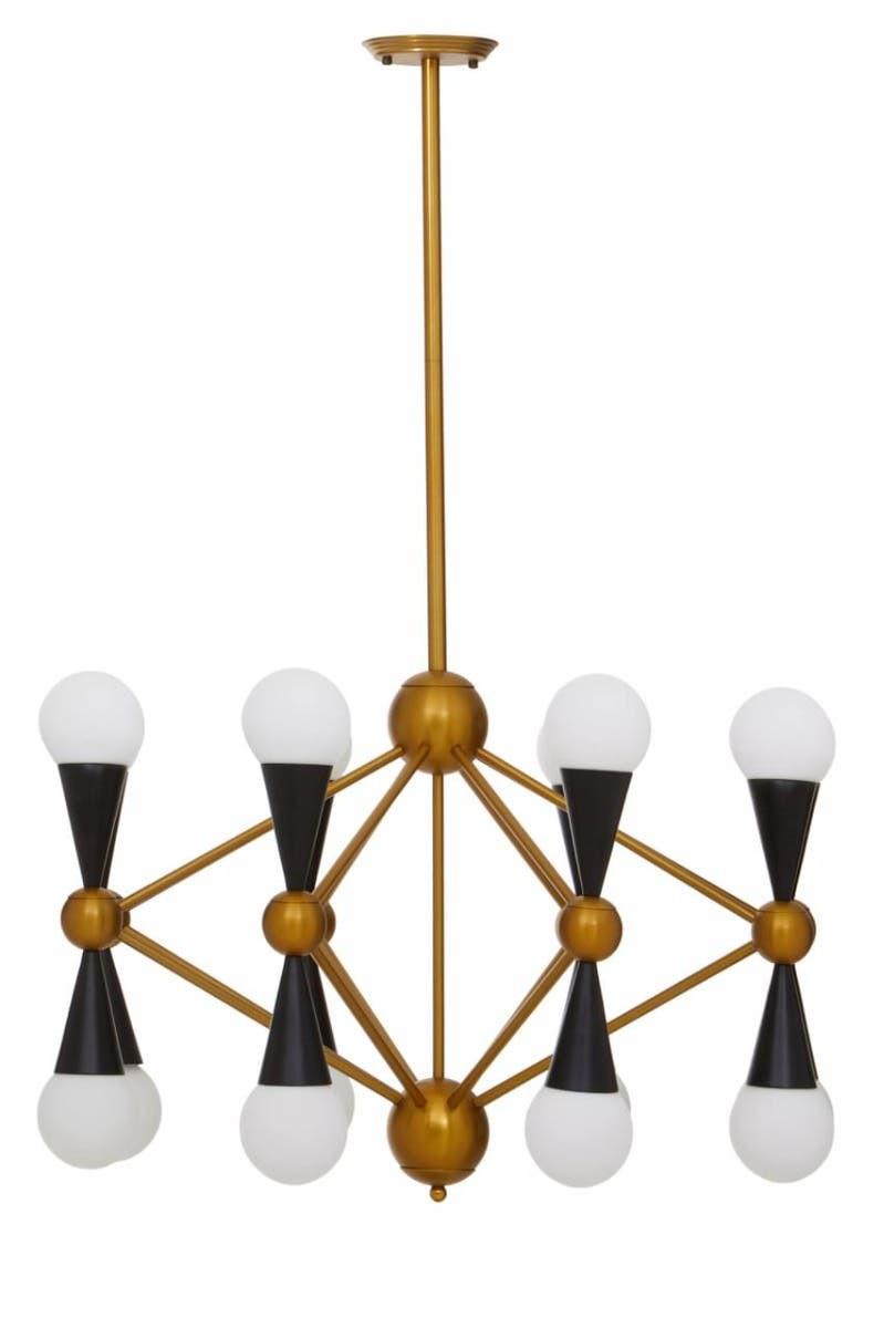 Orko Brass And Black 16 Bulb Statement Pendant Light | Kaiku
