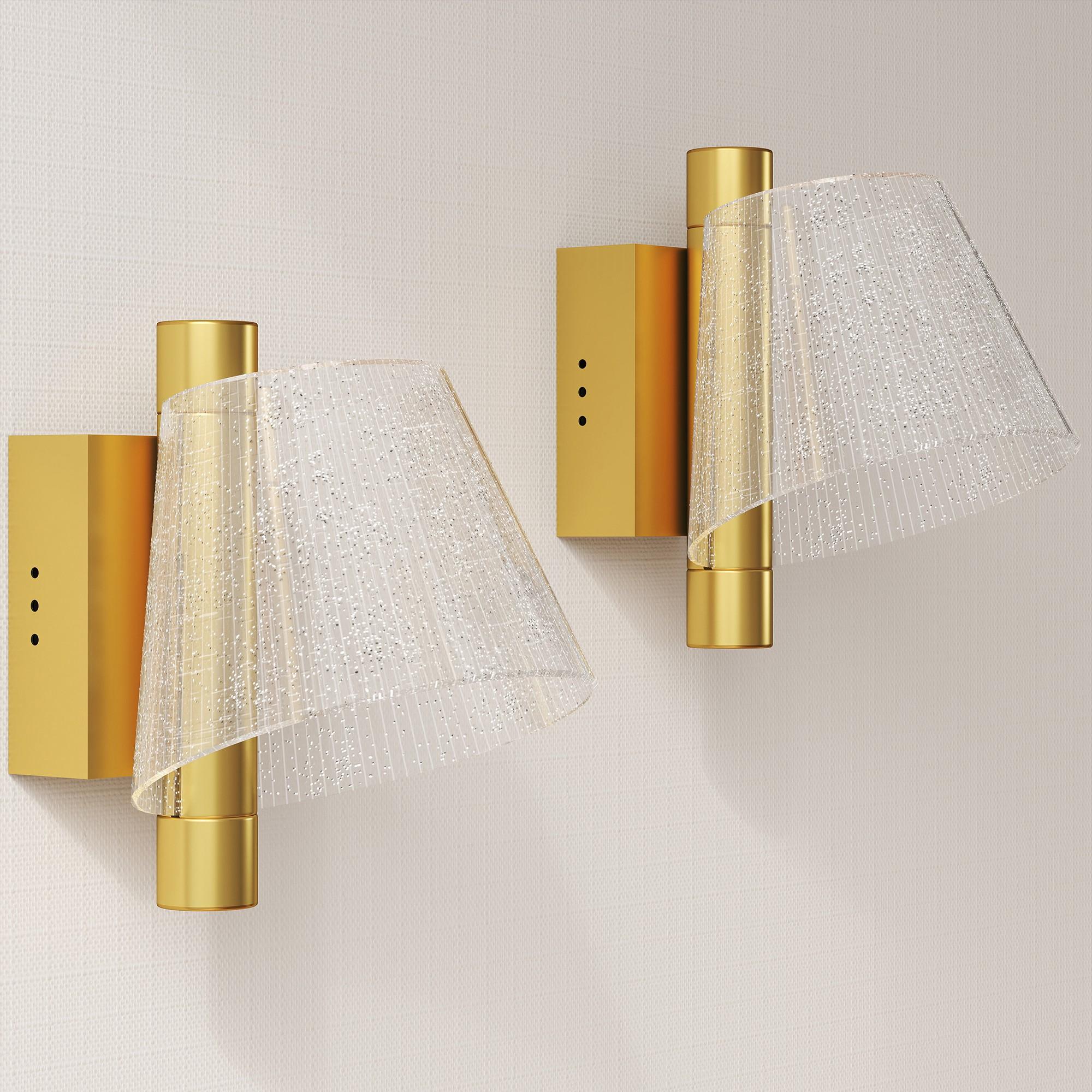 Starry LED Wall Lights, Set of 2, Gold | Kaiku