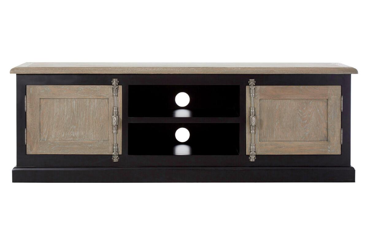 Kensington Townhouse Grey Wash and Antique Black Media Unit | Kaiku