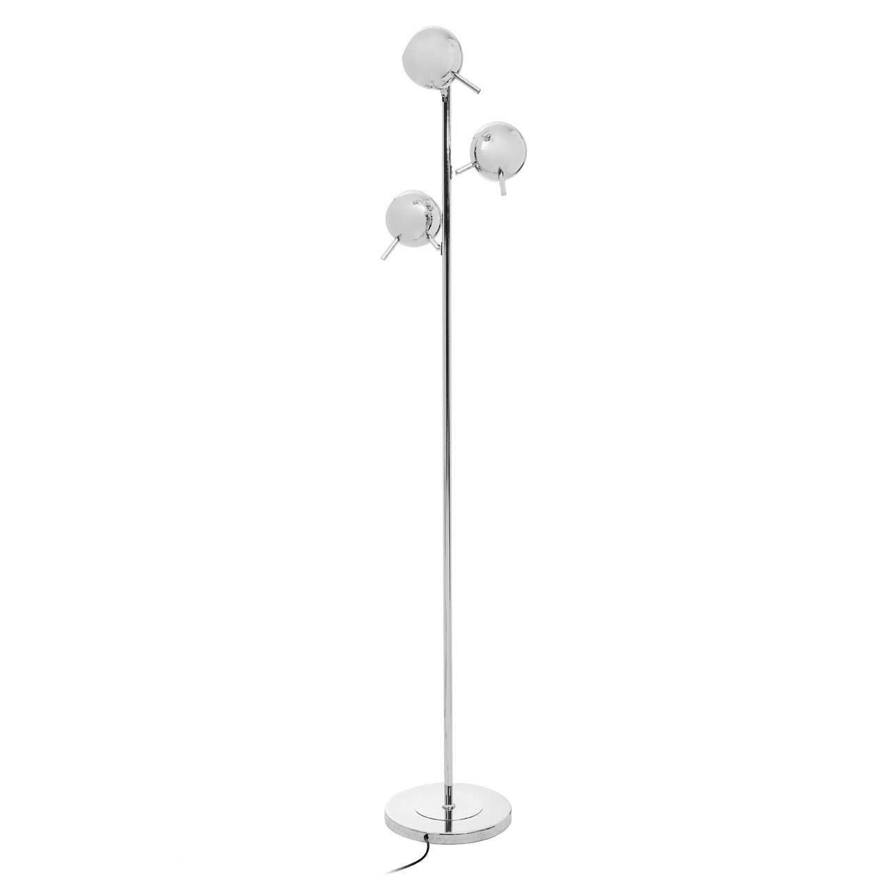 Karter Chrome Finish Floor Lamp With Three Lights | Kaiku