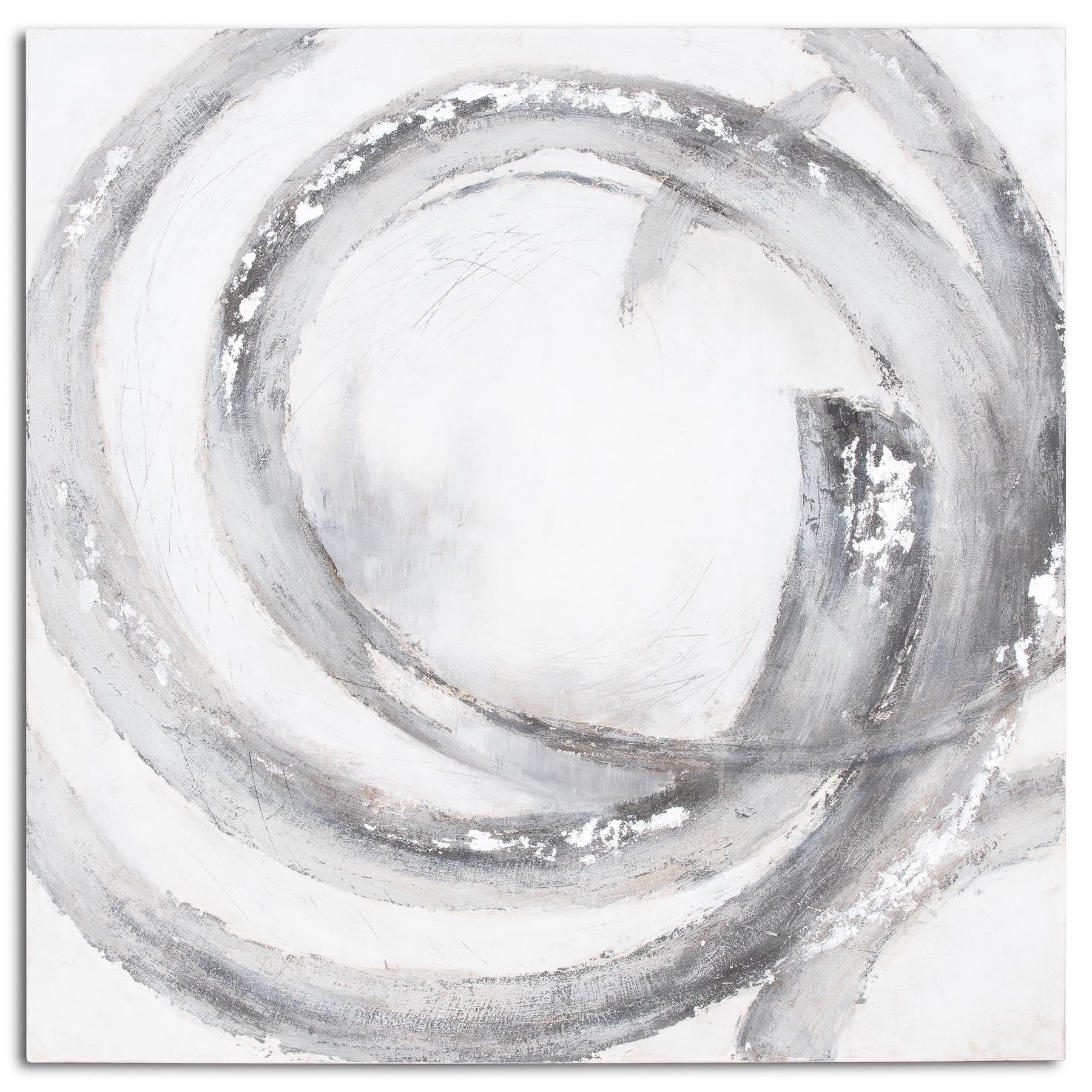 Galaxy Silver And Grey Hand Painted Canvas | Kaiku