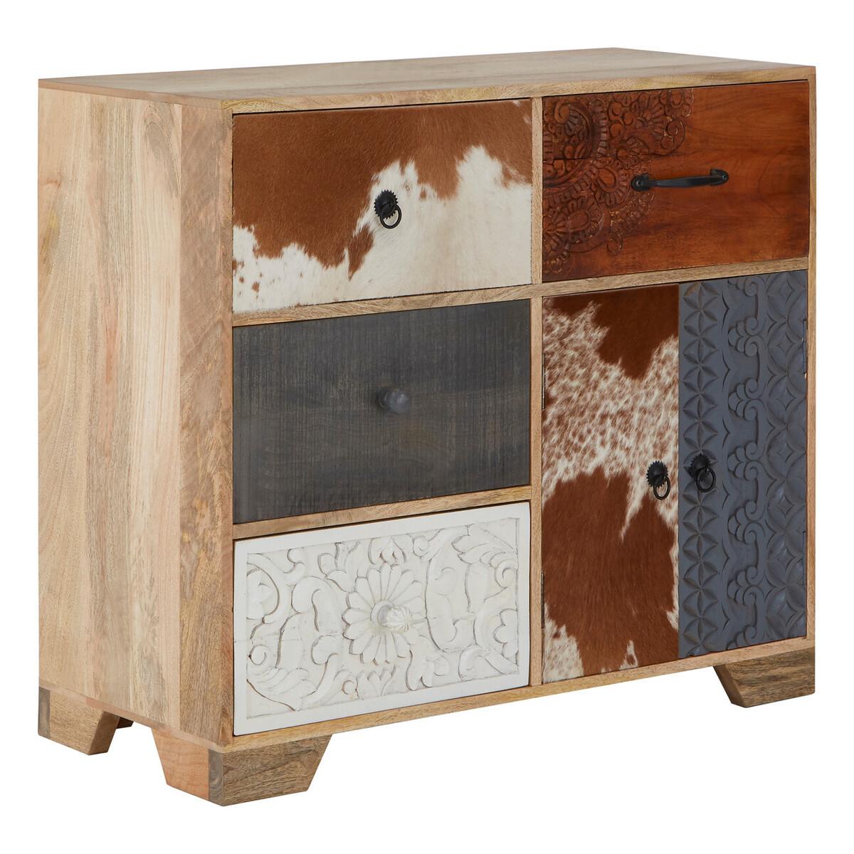 Marwar Mango Wood and Leather Sideboard | Kaiku