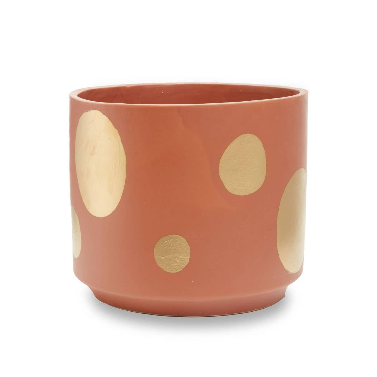 Yuri Large Terracotta Gold Spotted Planter | Kaiku