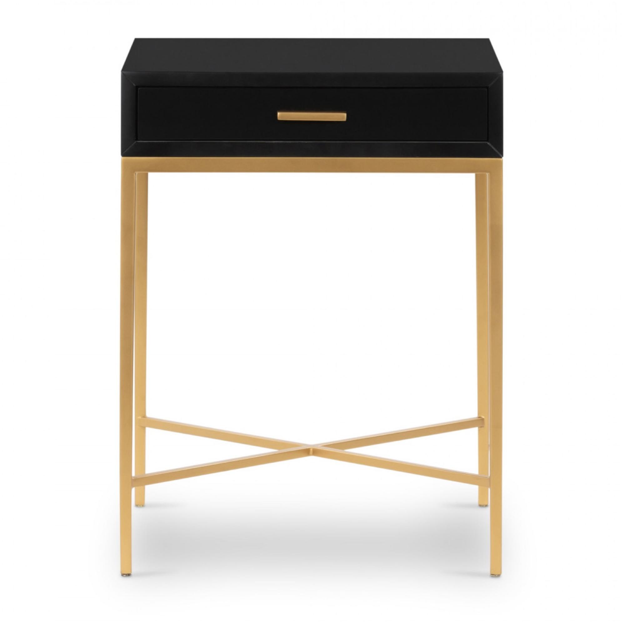 Berkeley Black 1 Drawer Bedside Table | Kaiku