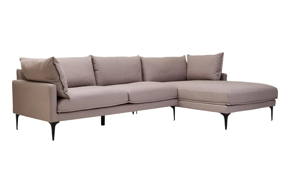 Troyes Grey Three Seat Right Chaise Sofa | Kaiku