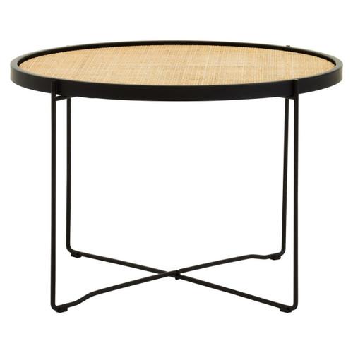 Depok Rattan Round Coffee Table With Cross Metal Legs | Kaiku