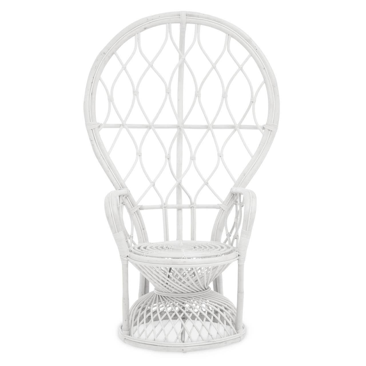 Java White Natural Rattan Curved Chair | Kaiku