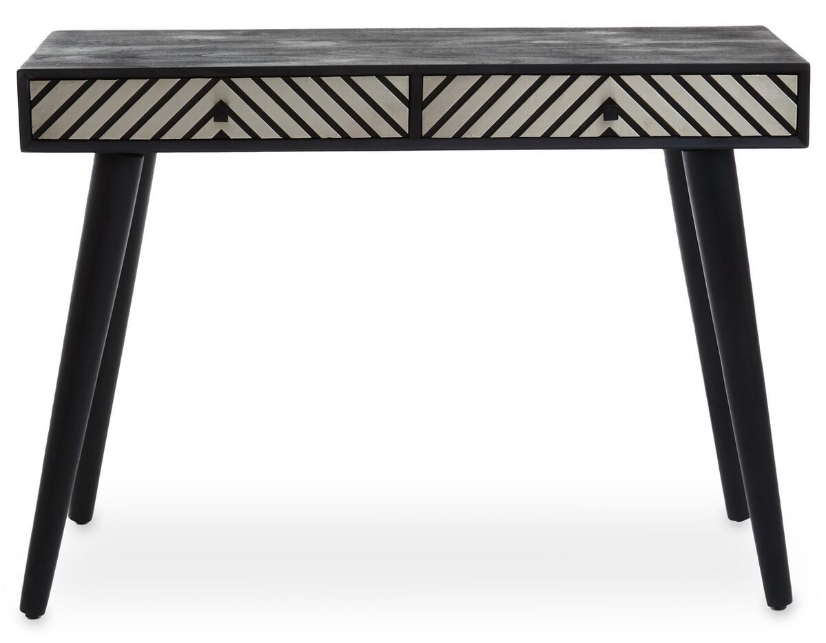 Boho Black and White Two Drawer Console Table | Kaiku
