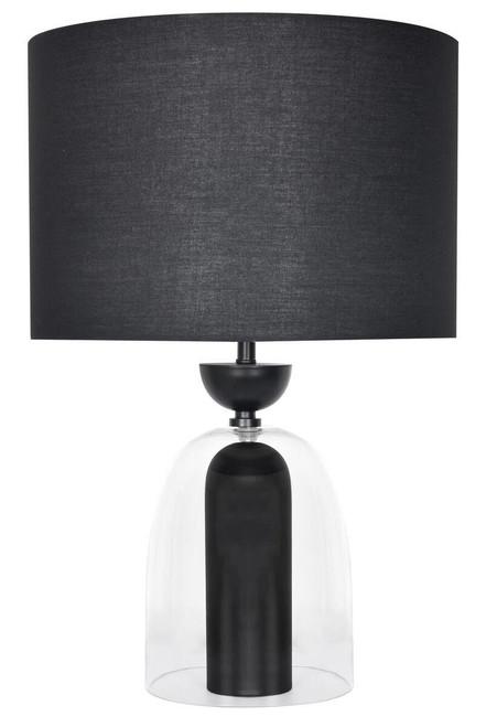 Sellis Clear Glass and Black Metal Table Lamp | Kaiku