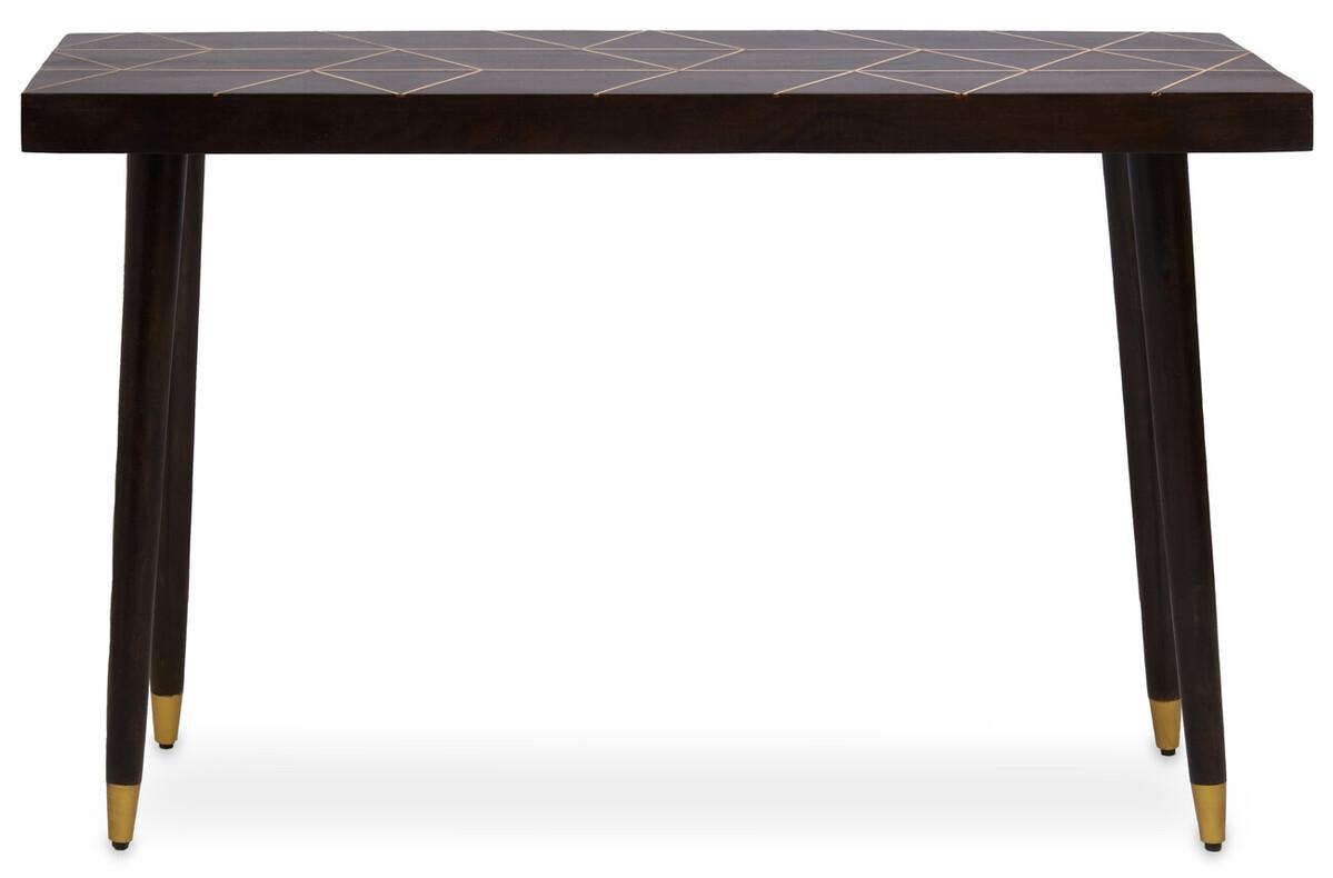 Naro Mango Wood and Gold Finish Console Table | Kaiku