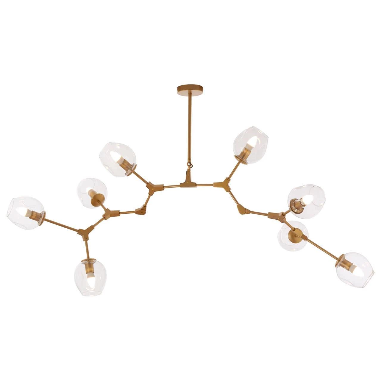 Abira Gold Finish Adjustable 8 Arm Statement Pendant Light | Kaiku