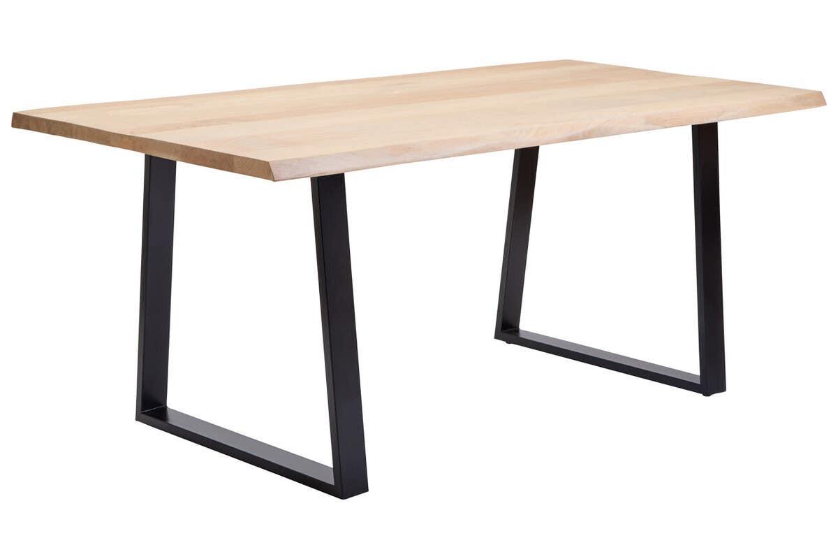 Persolo Mango Wood Live Edge Black Metal legs Dining Table | Kaiku