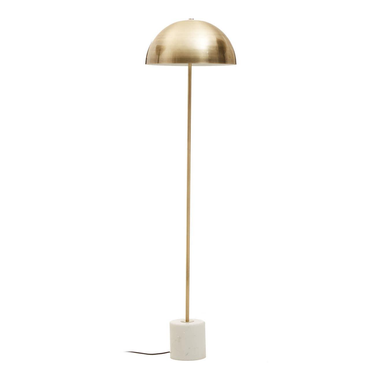 Murdoch Floor Lamp in Brushed Brass and Marble Base | Kaiku
