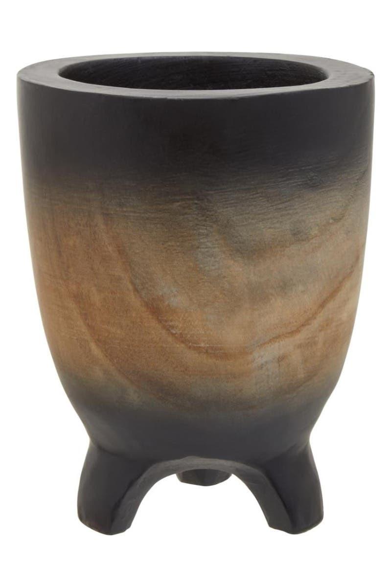 Arlo Small Wooden Black Ombre Planter | Kaiku
