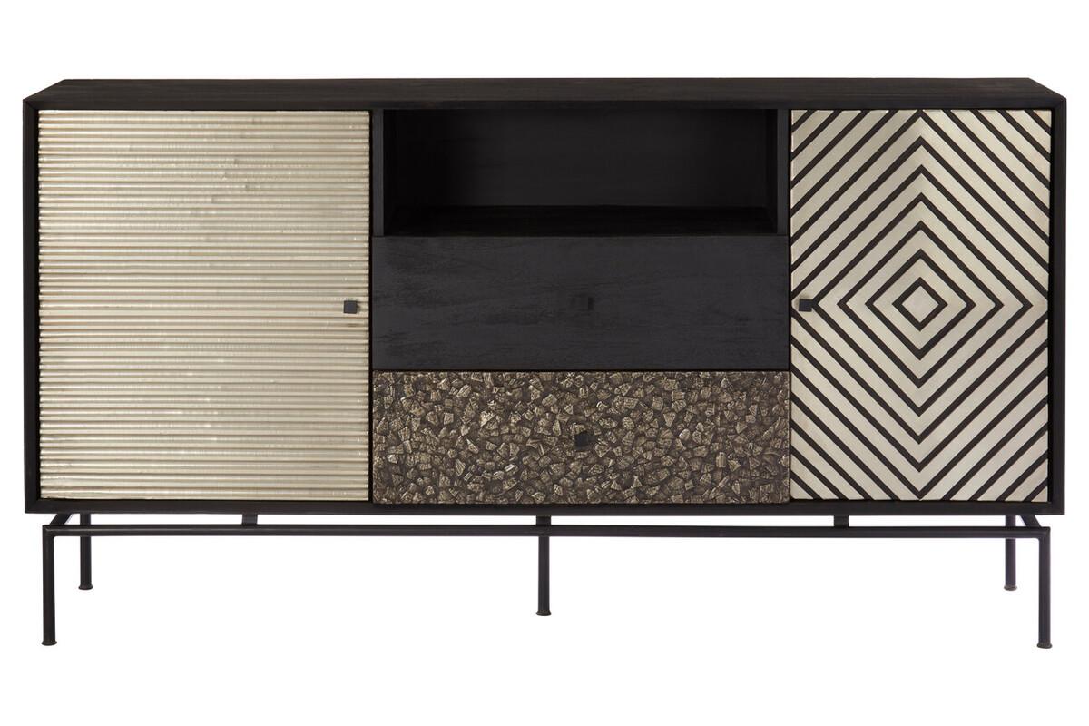 Boho Patterned Mango Wood 2 Door Sideboard with Drawers | Kaiku