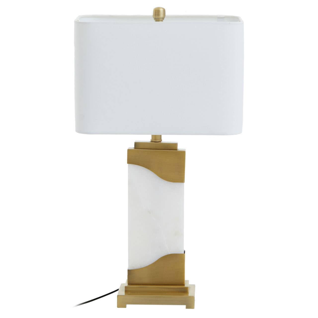 Edith White Marble and Brushed Gold Table Lamp | Kaiku