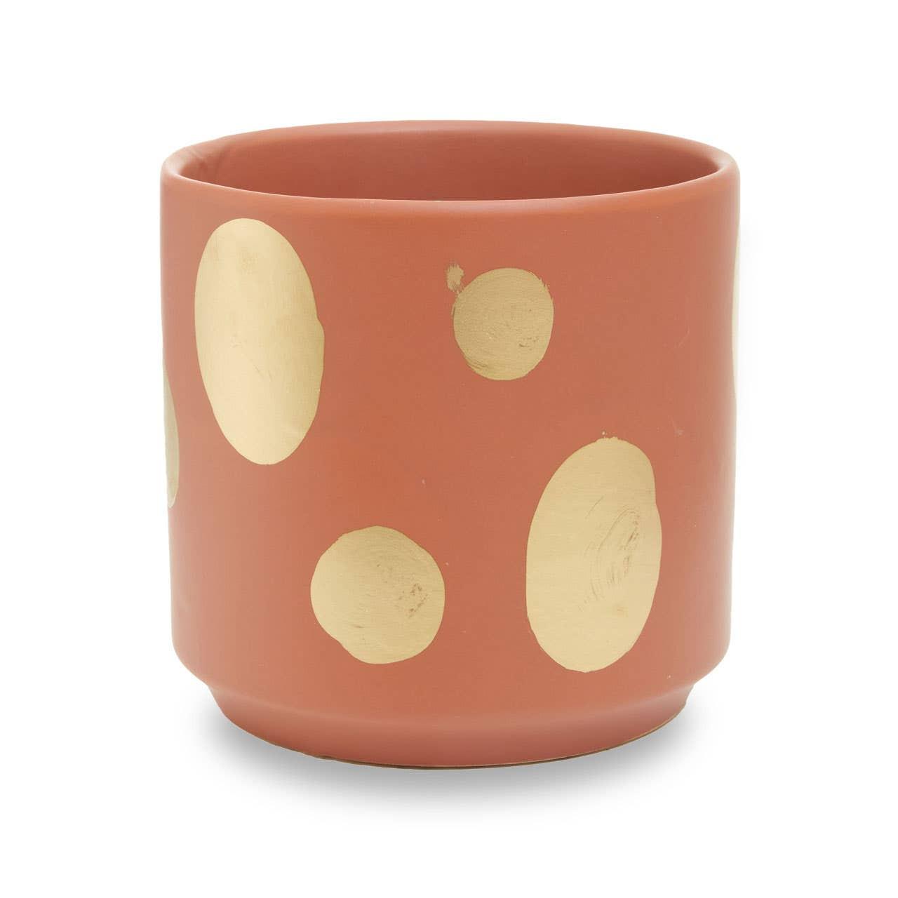 Yuri Small Terracotta Gold Spotted Planter | Kaiku