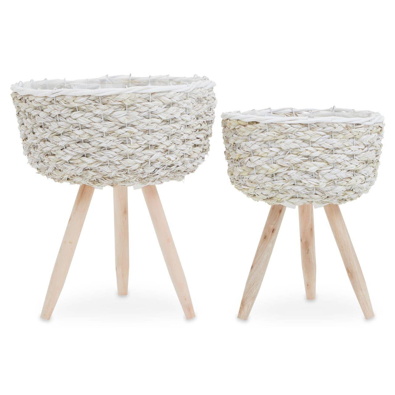 Lentigo Set Of Two White Planters | Kaiku