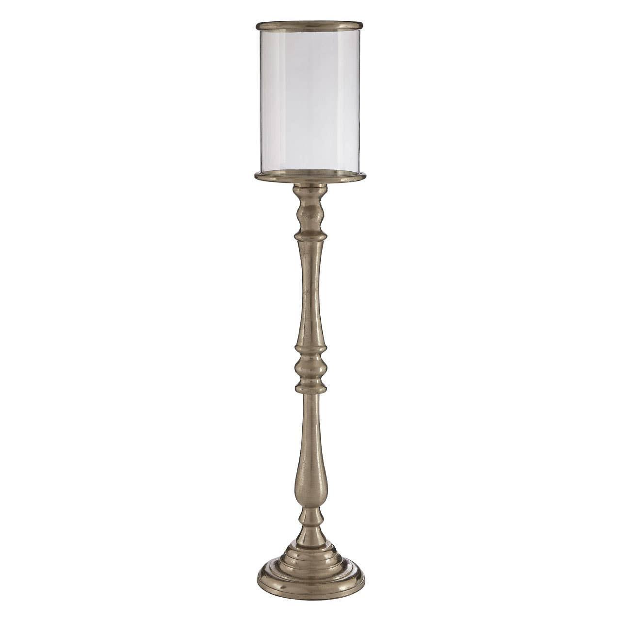 Kensington Townhouse Nickel Finish Large Floorstanding Candle Holder | Kaiku