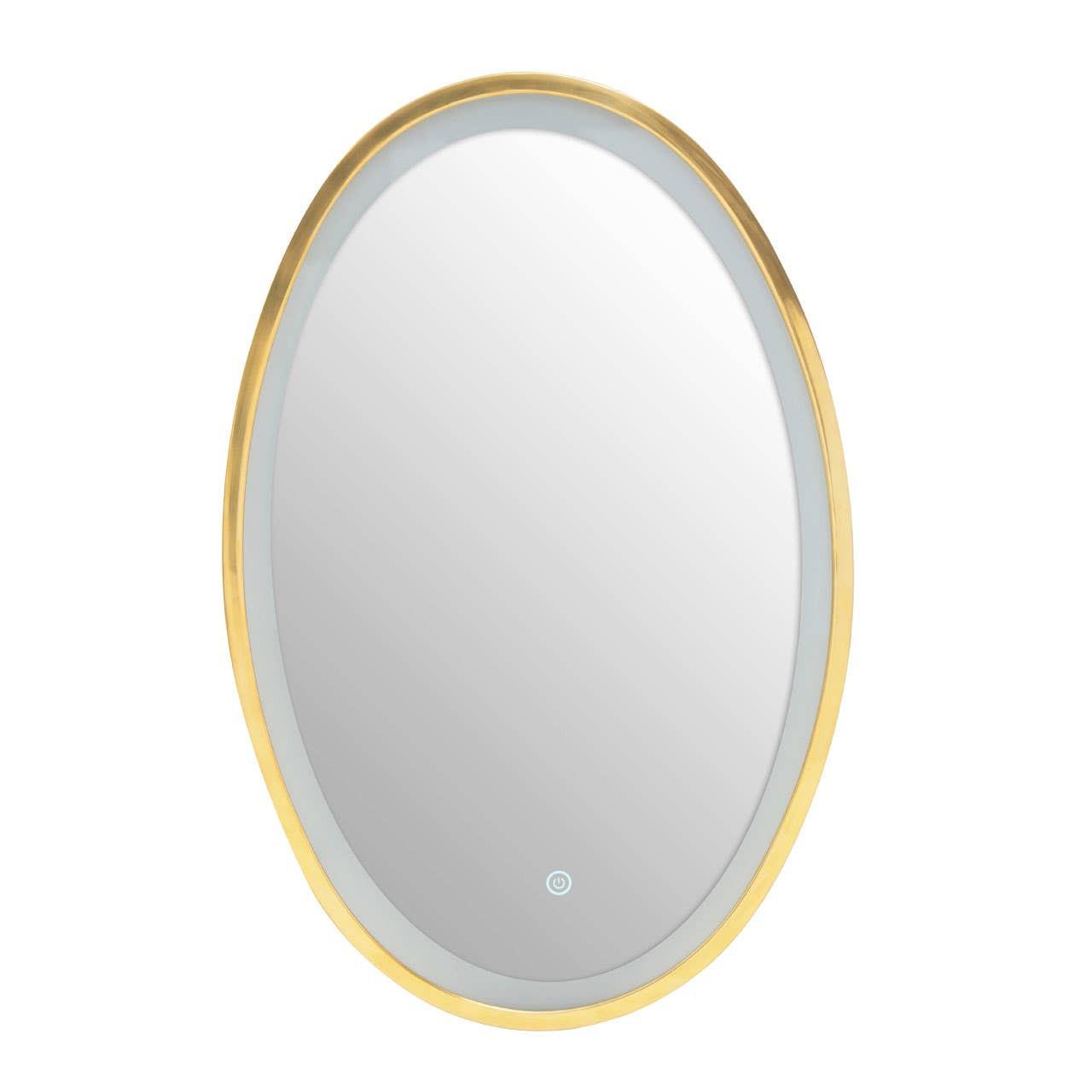 Avelino Illuminated LED Gold Oval Mirror | Kaiku