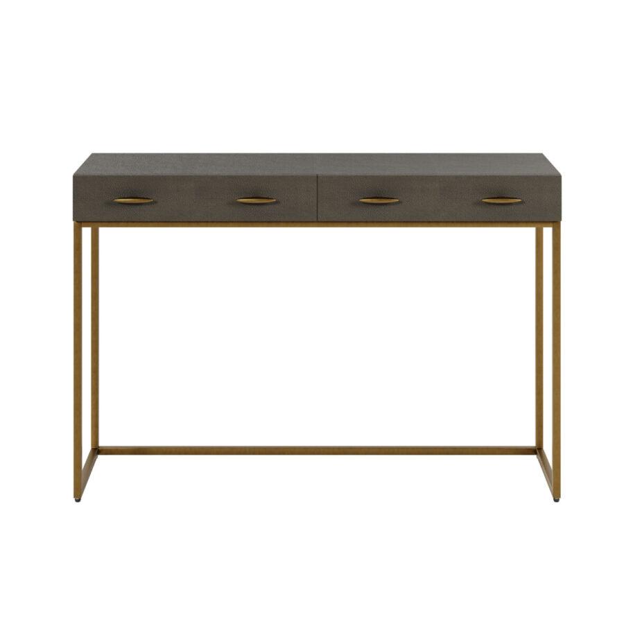 Hampton Brown Shagreen Console Table in Grey, fifth product view
