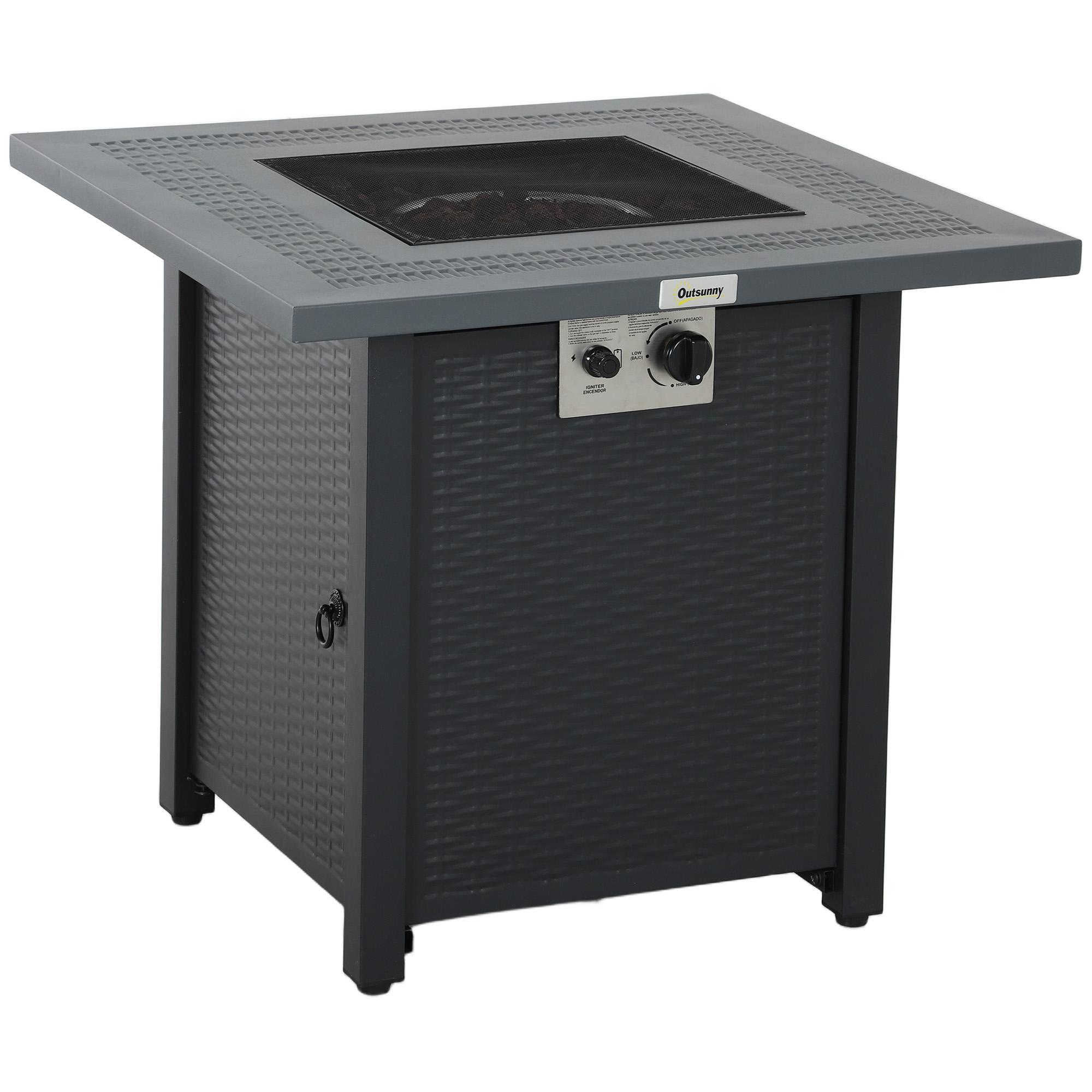 40,000 BTU Gas Fire Pit Table, Dark Grey | Kaiku
