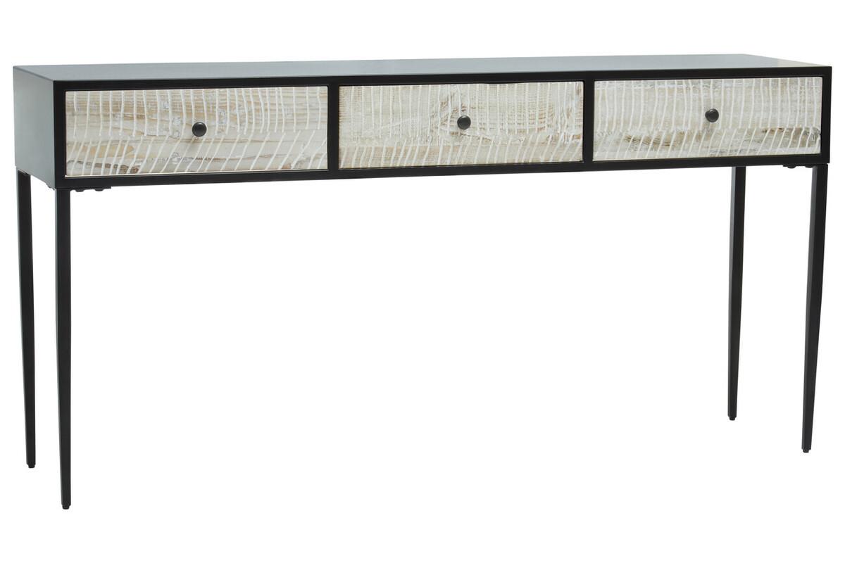 Luxor Grey Wash Recycled Pine Wood Console Table with Drawers | Kaiku