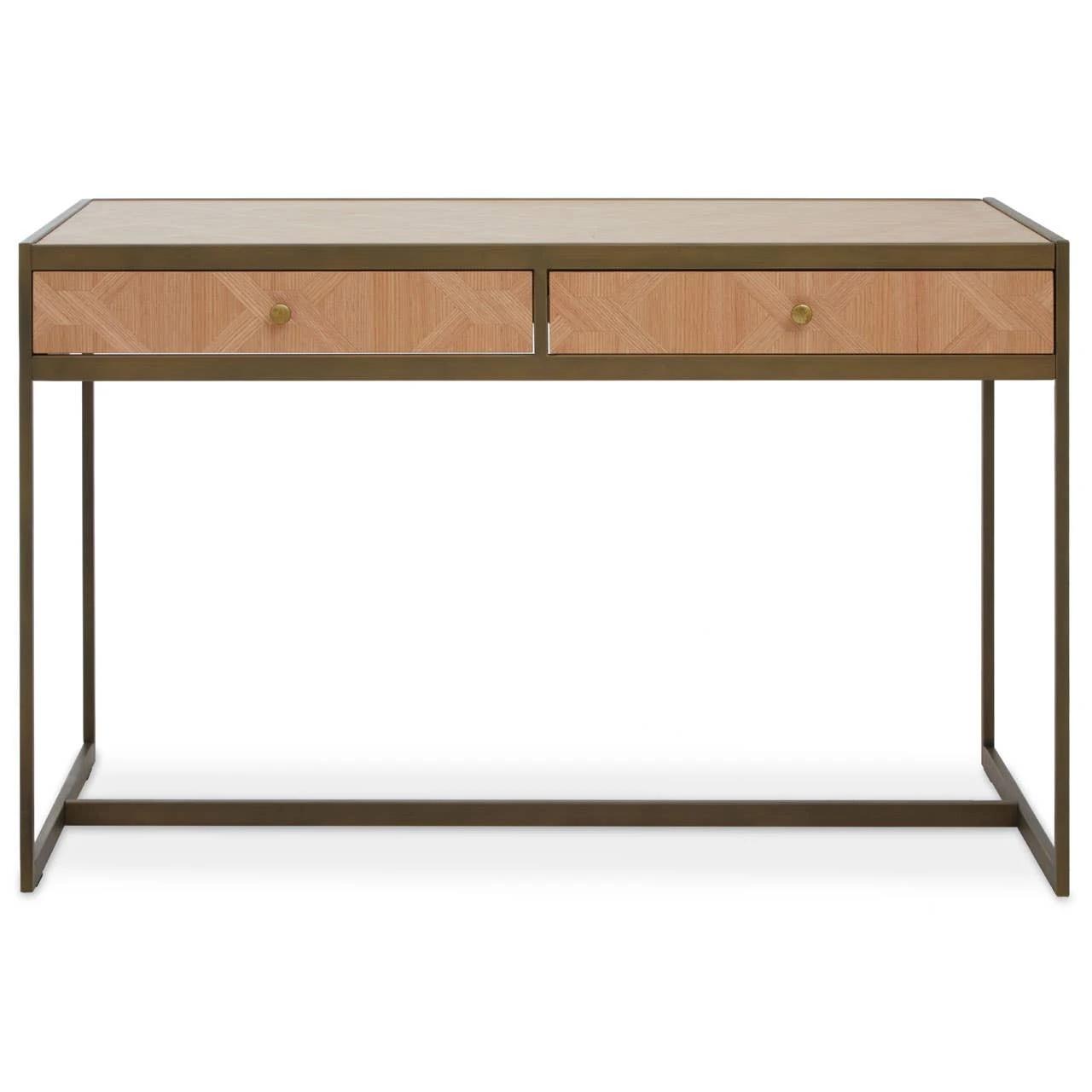 Grenoble Oak Veneer 2 Drawer Desk | Kaiku