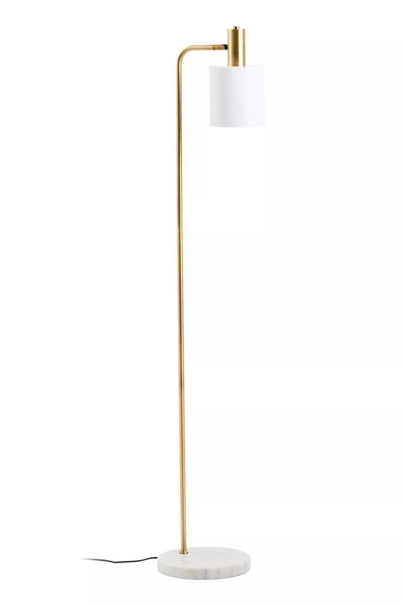 Newton White Marble and Gold Floor Lamp | Kaiku