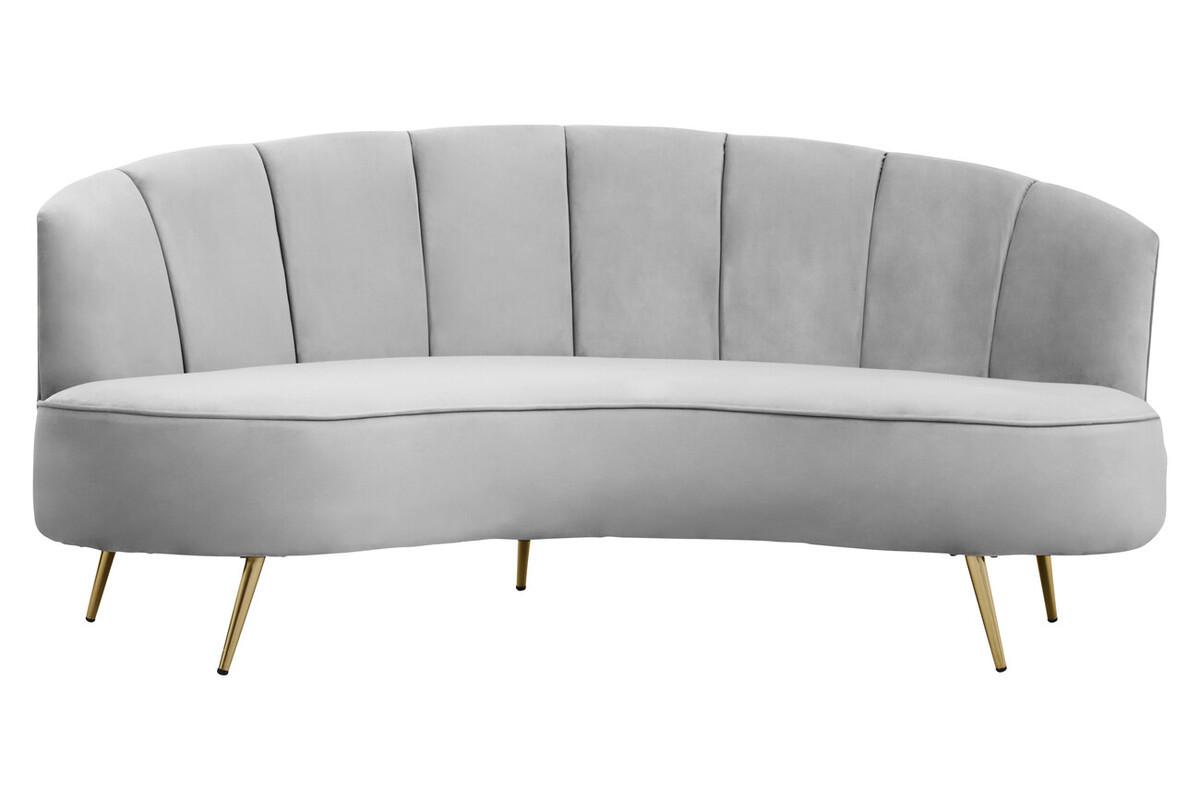 Hasna Three Seat Grey Velvet Sofa | Kaiku