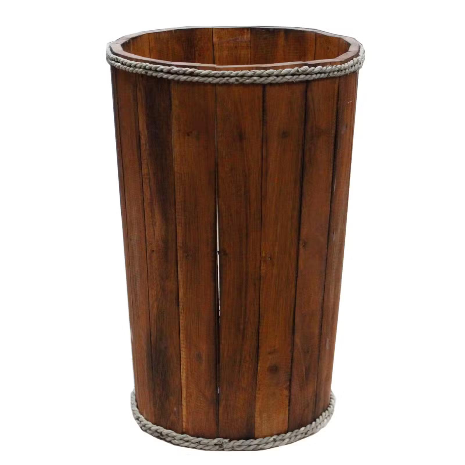 Large Brown Wooden Storage Tub | Kaiku