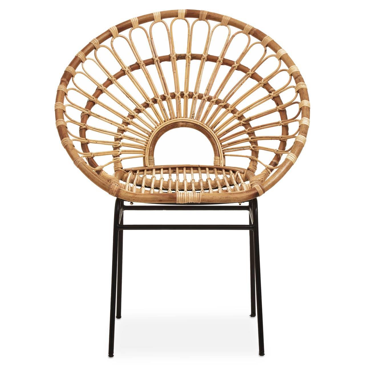 Java Natural Rattan Round Back Accent Chair | Kaiku