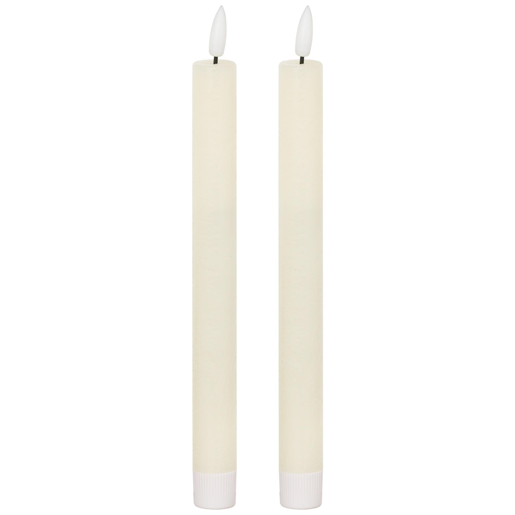 Luxe Collection Natural Glow S/ 2 Ivory LED Dinner Candles | Kaiku