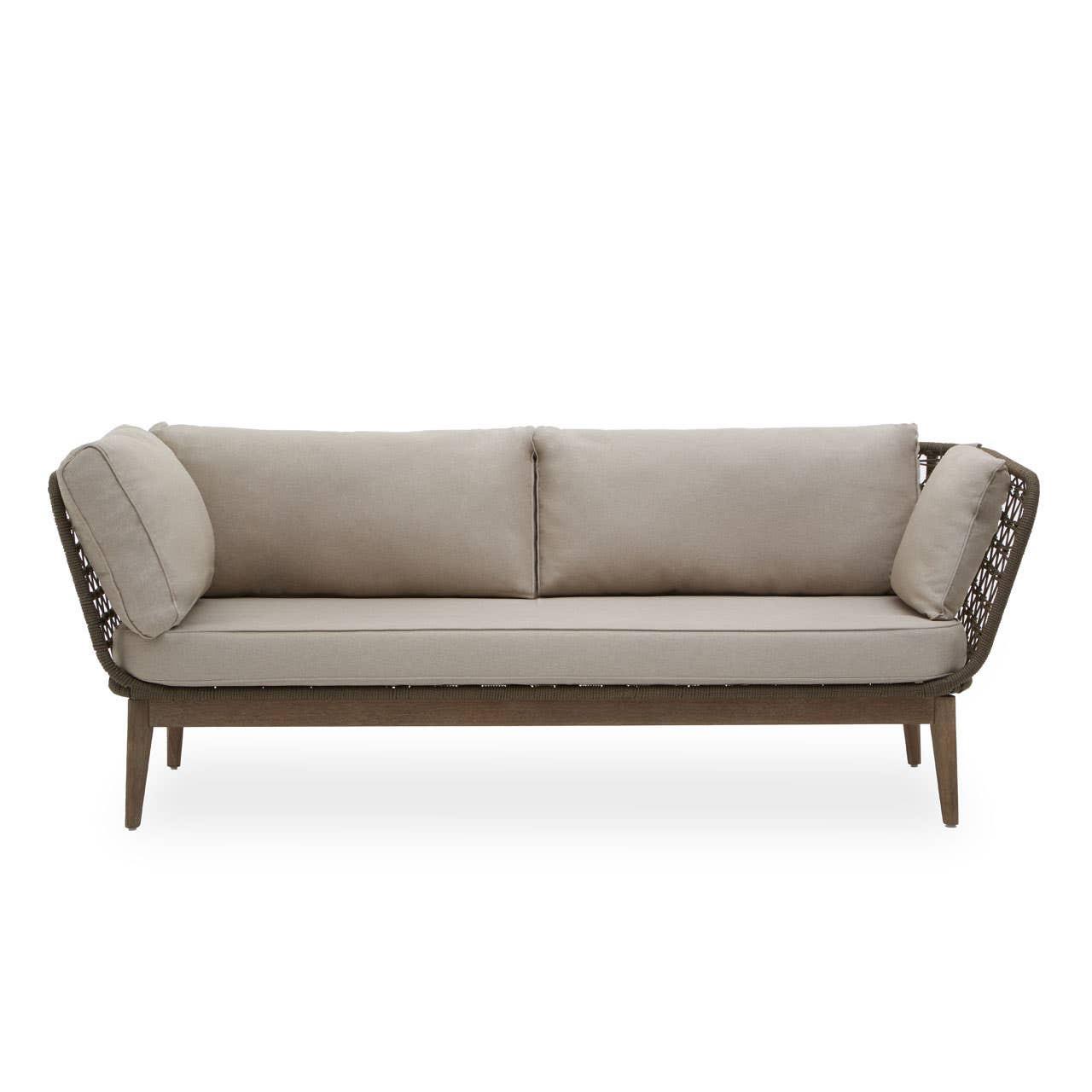 Opus Linen Fabric and Woven Rope 3 Seat Sofa | Kaiku
