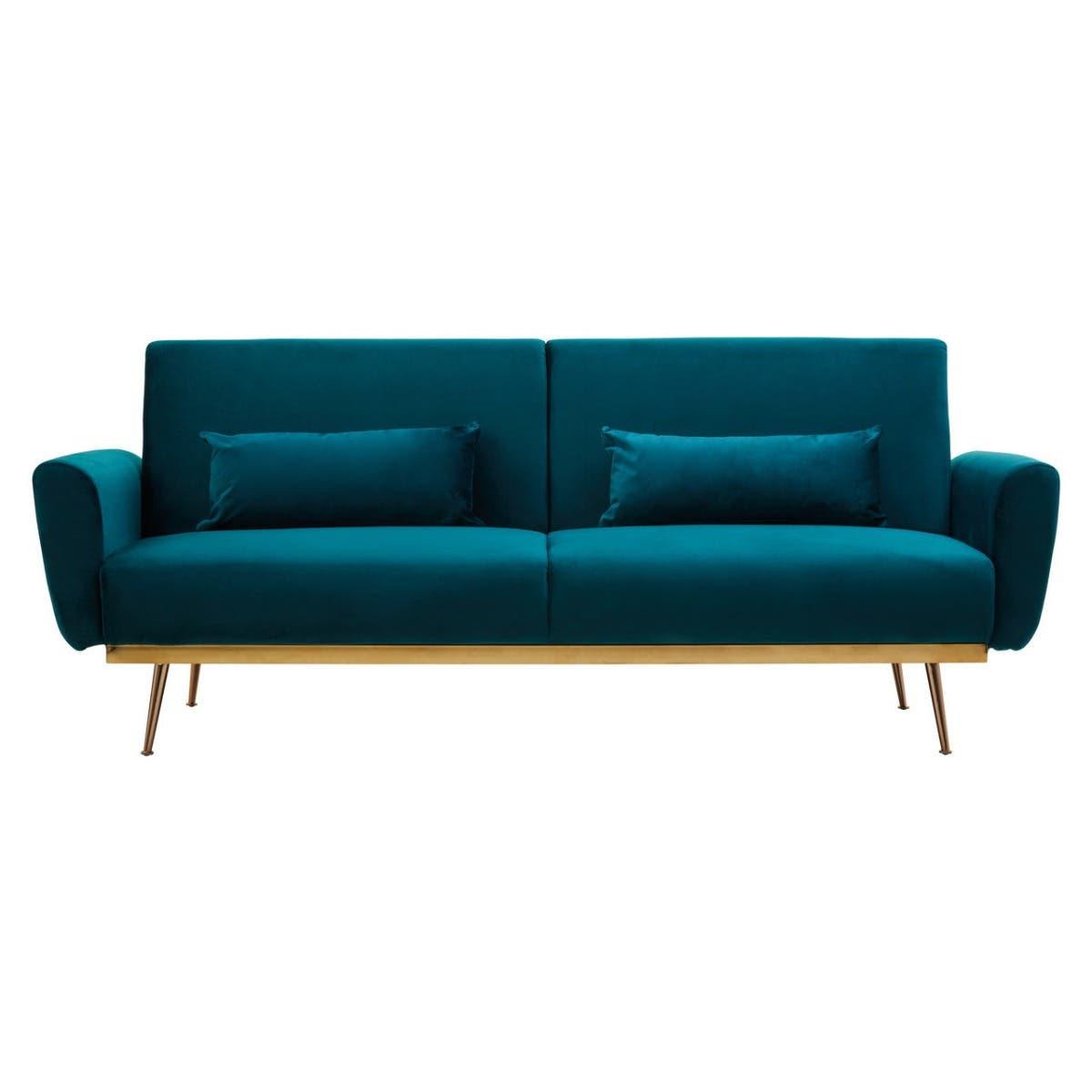 Hatton Green Velvet Sofa Bed | Kaiku