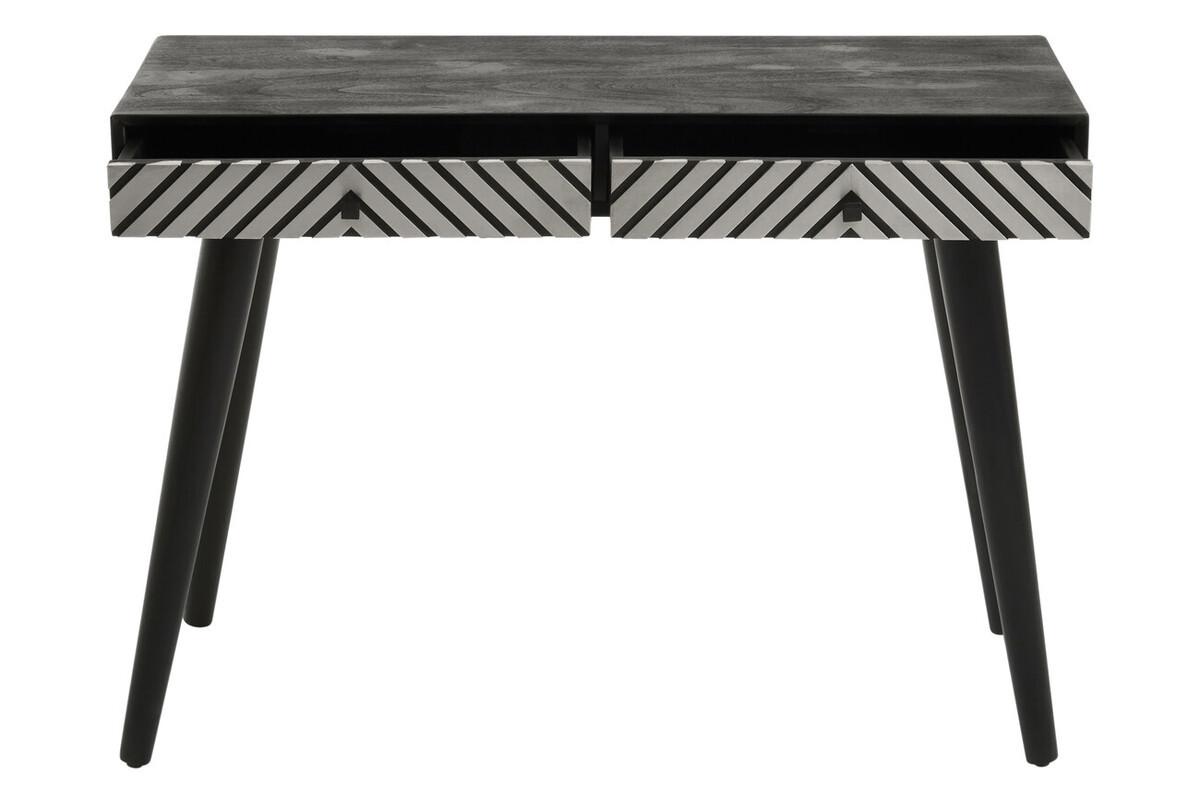 Boho Black and White Two Drawer Console Table | Kaiku