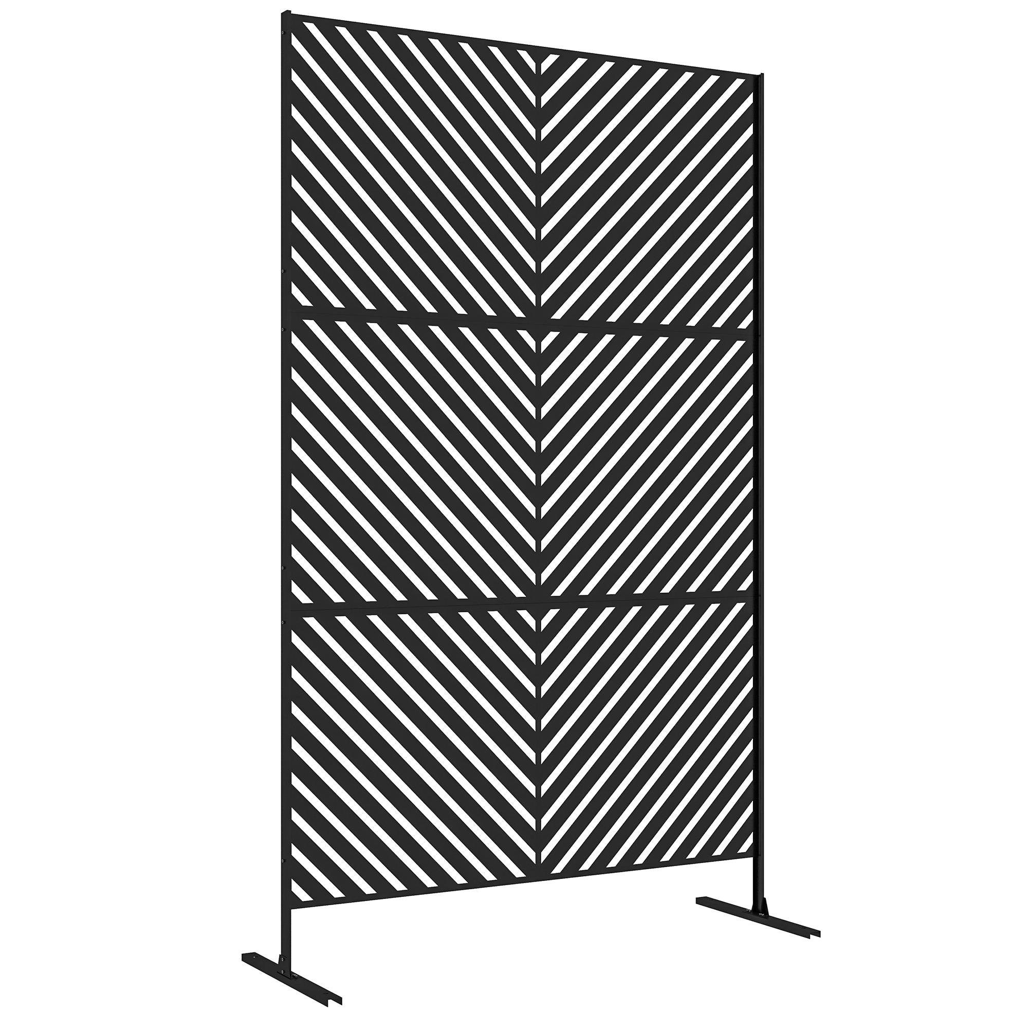 Triangle Metal Privacy Screen with Stand, Black | Kaiku