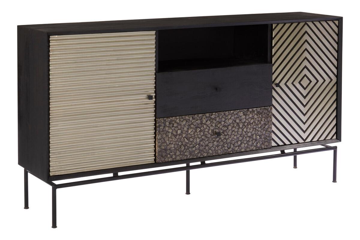 Boho Patterned Mango Wood 2 Door Sideboard with Drawers | Kaiku