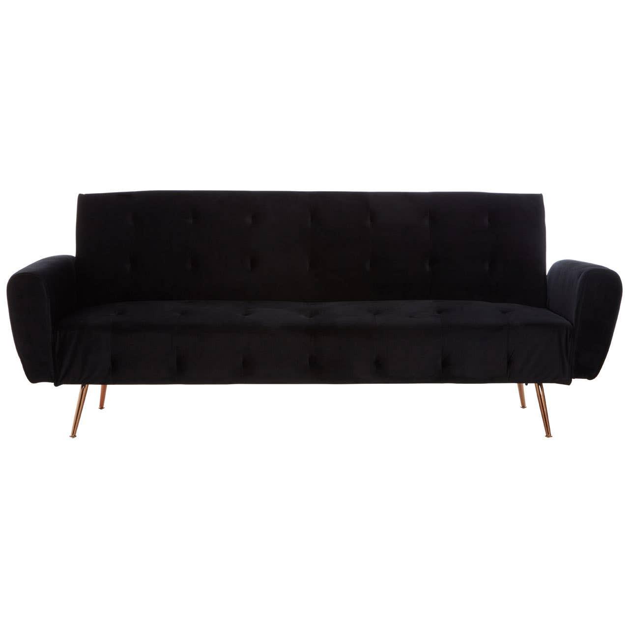 Hayton Black Velvet Sofa Bed | Kaiku