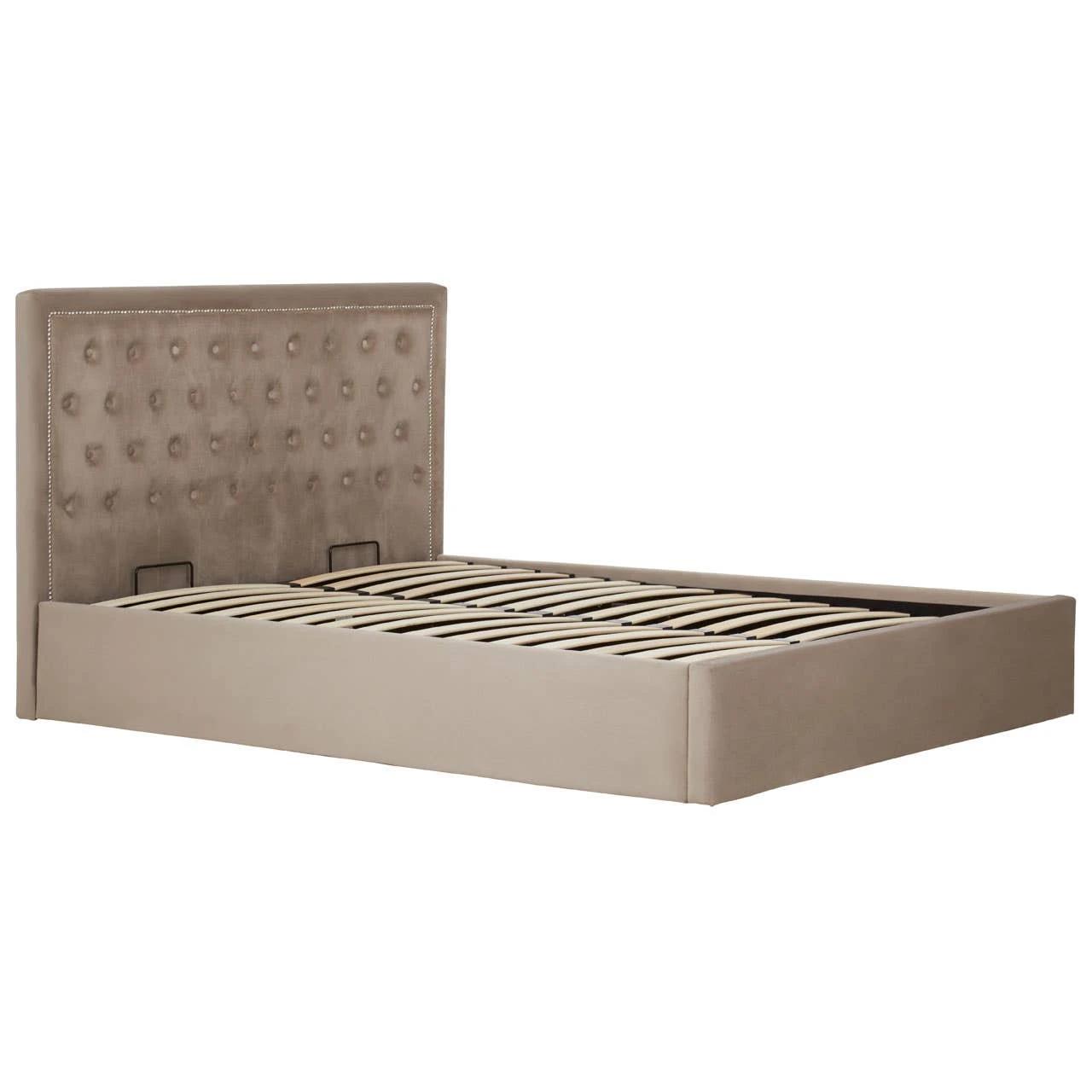 Hannah Mink Velvet Ottoman King Bed | Kaiku