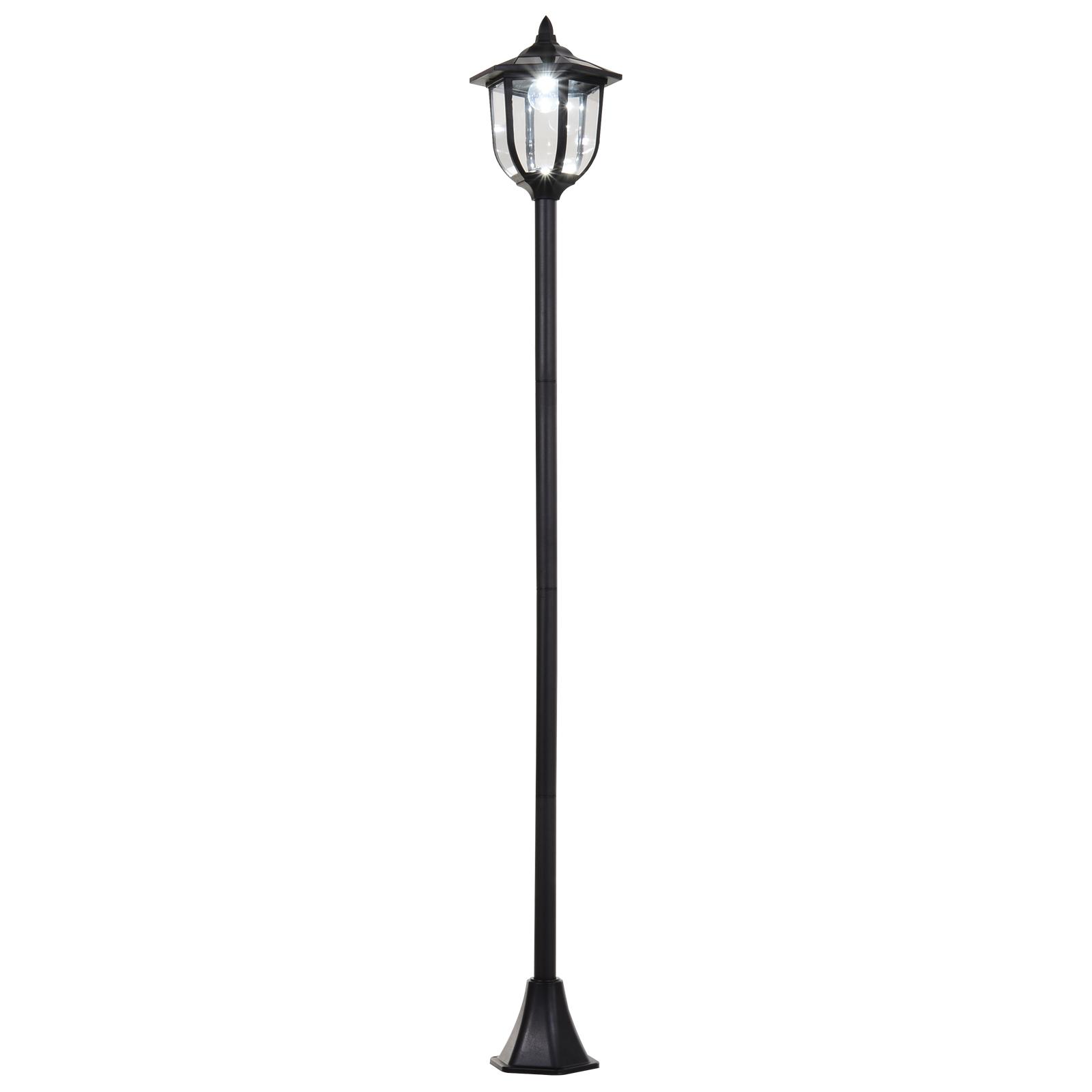 1.77m Solar Bollard Lantern, Black | Kaiku