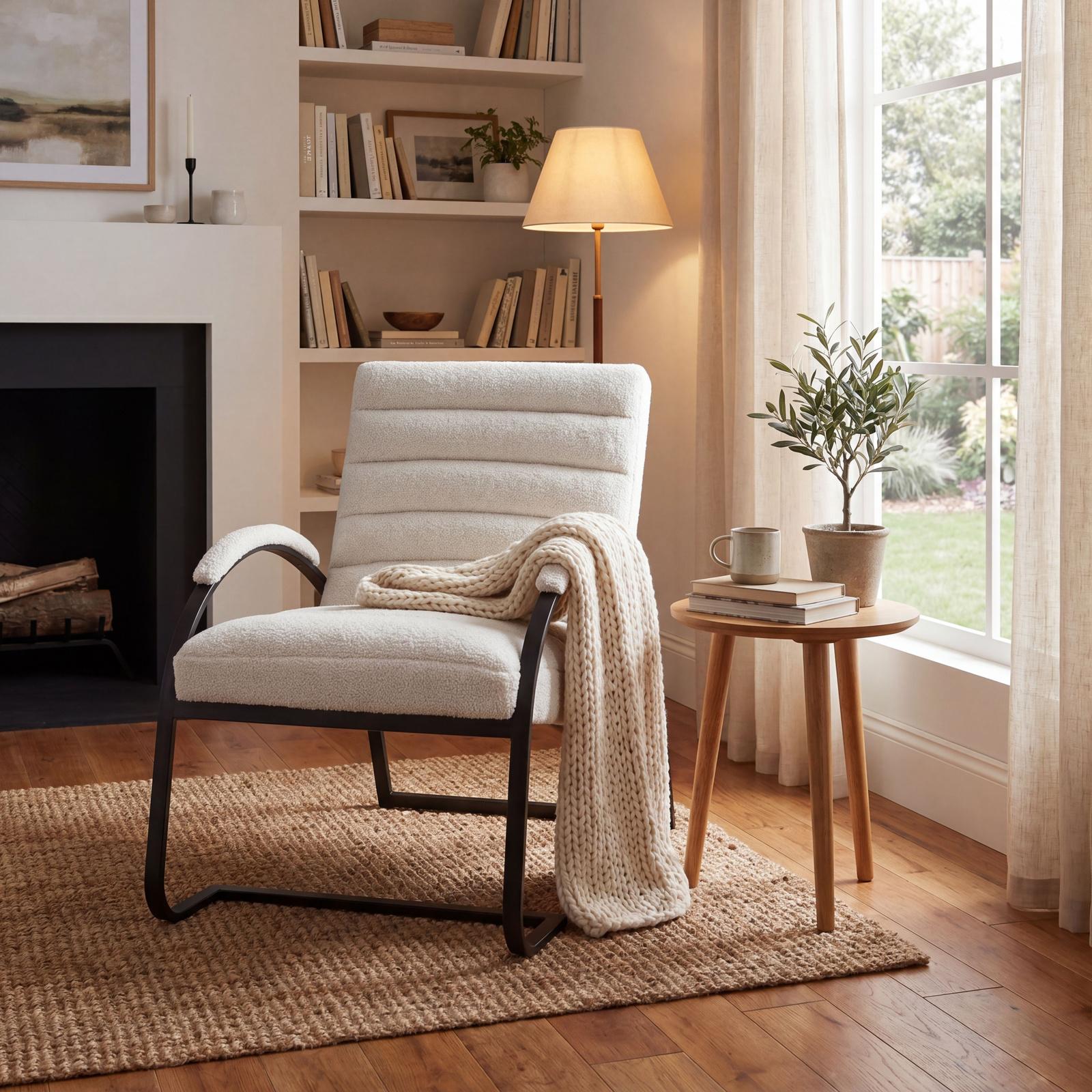 Boucle Ribbed Ark Chair | Kaiku