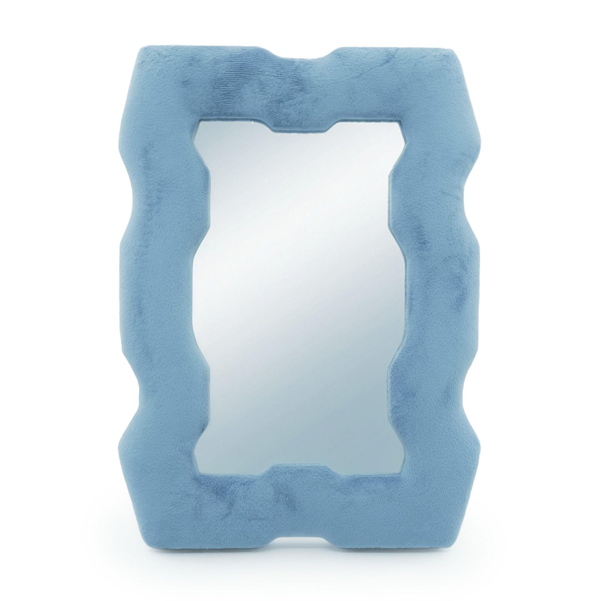 Soft Squiggly Mirror – Chunky Frame – Royal Blue (30.5x22.5x2.3cm) | Kaiku