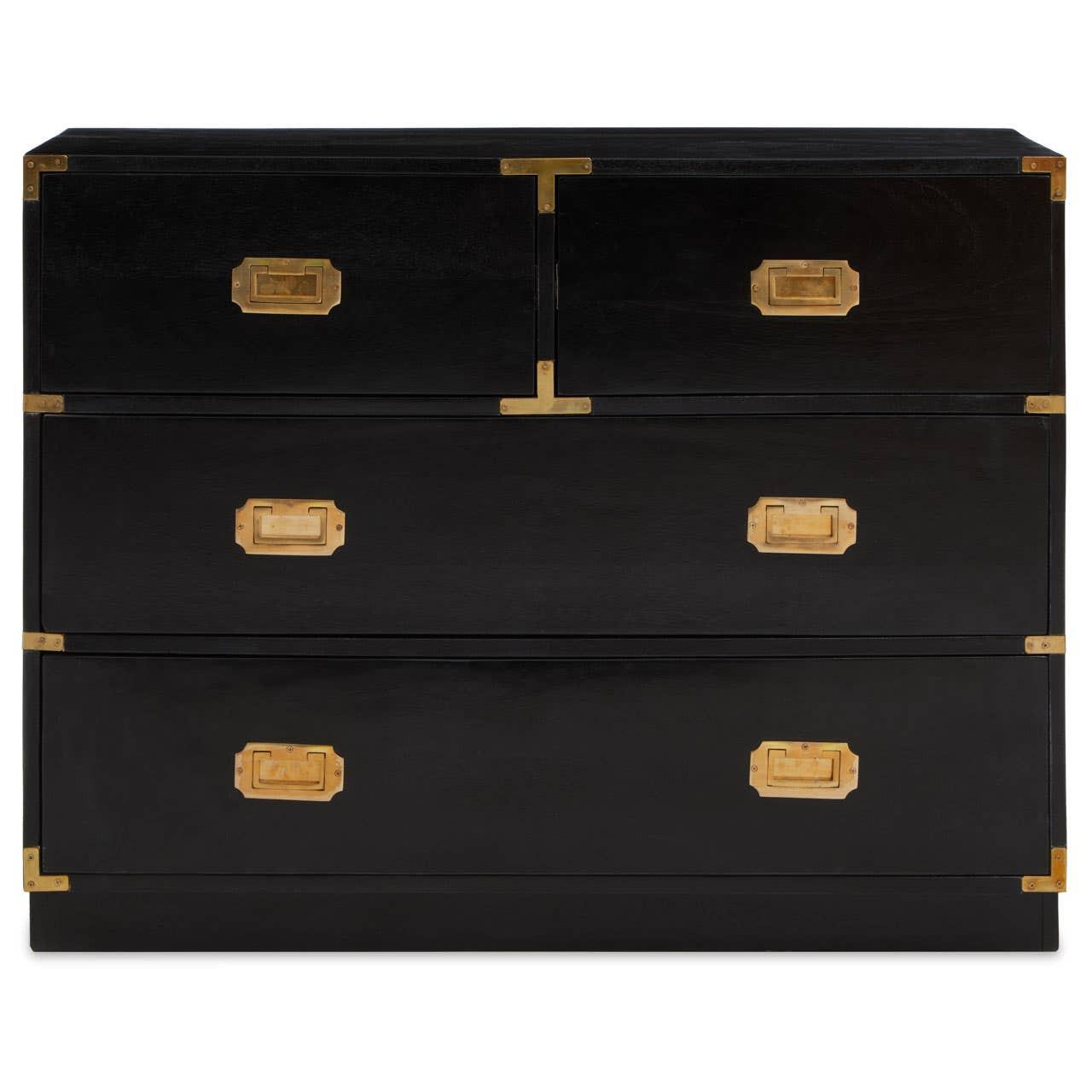 Sarter Black Mango Wood Chest of 4 Drawers | Kaiku