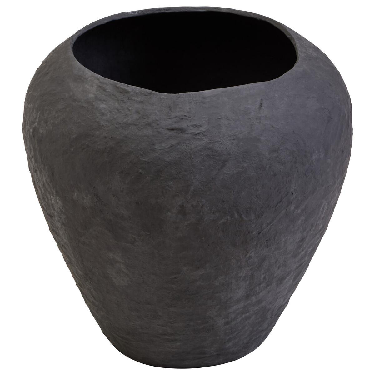 Sanai Black Cotton Mache Large Planter | Kaiku