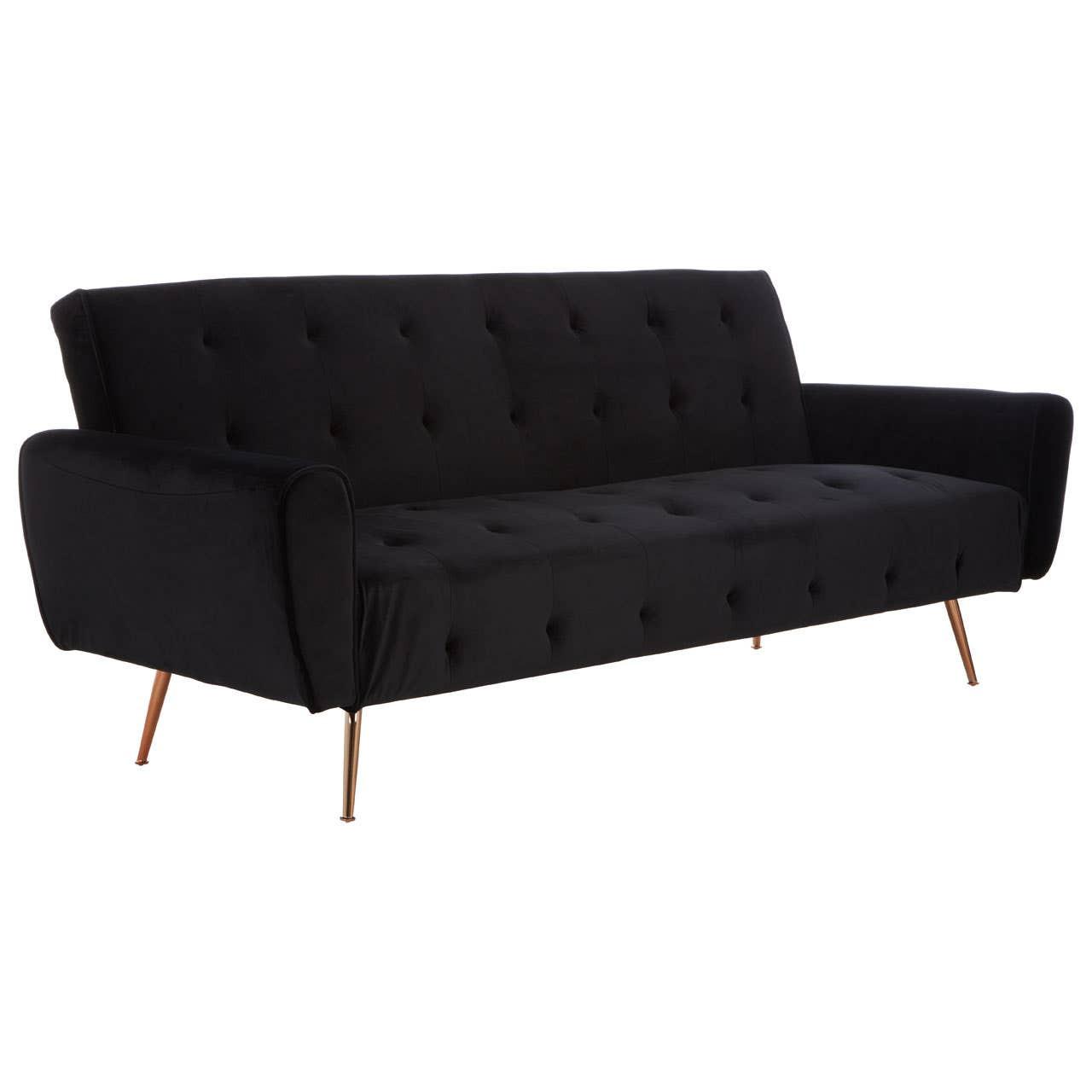 Hayton Black Velvet Sofa Bed | Kaiku